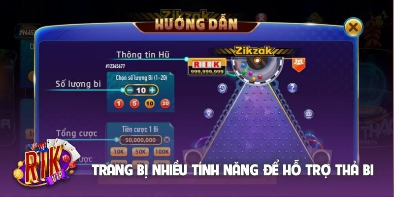 Game trang bị nhiều tính năng để hỗ trợ thả bi