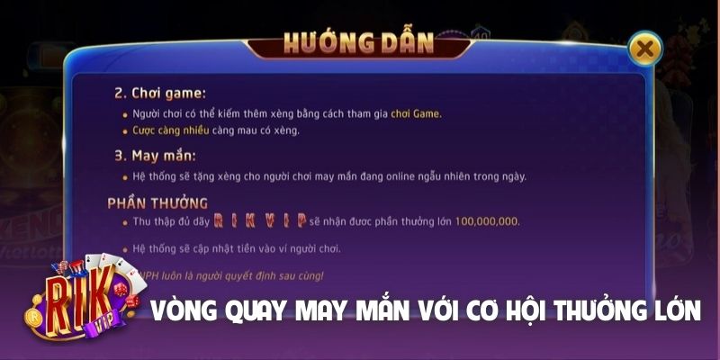 Vòng quay may mắn với cơ hội nhận thưởng lớn